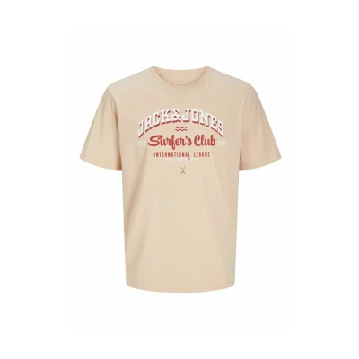 Imagen de Jack &amp; Jones Jjelogo SS Oneck PLS Camiseta estampada, Hombre, Talla: 6XL, Peach parfait