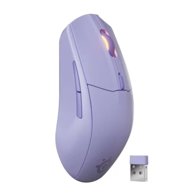 Imagen de SteelSeries Rival 3 Wireless Gen 2 ratón Gaming 2,4GHz y Bluetooth Sensor óptico TrueMove Air de 18000 dpi Durabilidad 60 M clics Ligero Deslizadores 100% PTFE Lavanda