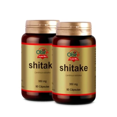 Imagen de Obire Shitake 350 mg Favorece las Defensas y Aumenta la Vitalidad Complemento Alimenticio a Base de Hongo Natural 90 Cápsulas Pack 2 Unidades