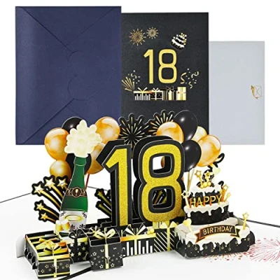 Imagen de joyoldelf Tarjeta Felicitacion 18 Cumpleaños Pop Up Tarjetas Cumpleaño Personalizada 3D, Regalos Divertidos Hombre NiñA, Incluye Sobre, Ideal Para Padre, Madre, Amigo, Novio, Novia