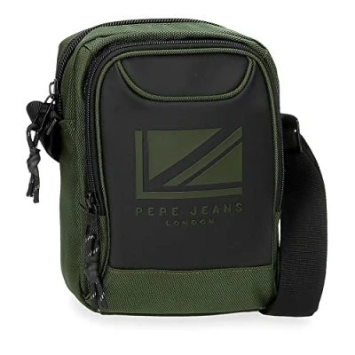 Imagen de Pepe Jeans Bromley LDN Bandolera Mediana Verde 17x22x8 cms Poliéster con detalles en Piel Sintética