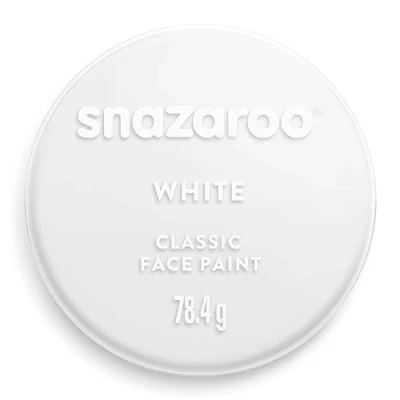 Imagen de Snazaroo Pintura facial y corporal, 75 ml, color blanco, profesional a base de agua, pastilla aquacolor individual para adultos, niños efectos especiales