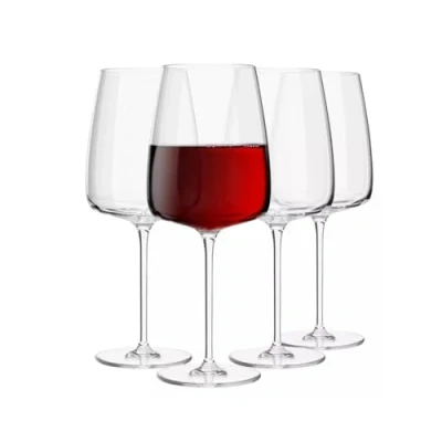 Imagen de Krosno Copas de Vino Tinto Juego 4 600 ml Colección Modern Vidrio Cristalino Versátil y Duradero Claridad Impecable Brillo Apto para Lavavajillas