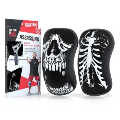 Imagen de RockTape Assassins Rodilleras 5 mm Neopreno Duradero para Compresión, Calor y Estabilidad en Fitness Funcional, Manifesto, Pequeña
