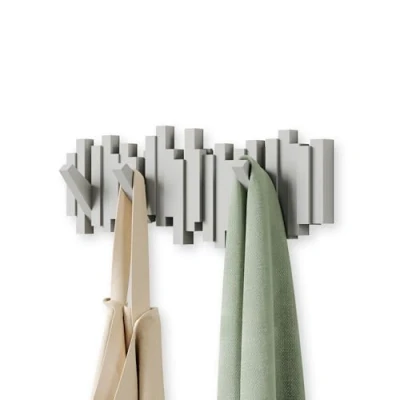 Imagen de Umbra Sticks Perchero de pared con 5 ganchos extraíbles, Gris