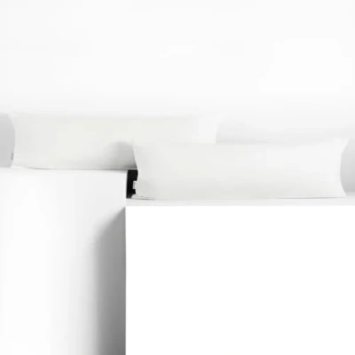 Imagen de DecoKing 2 Fundas de Almohada 20 x 120 cm, algodón, con Cremallera, Color Blanco y ámbar