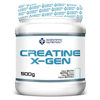 Imagen de Scientiffic Nutrition Creatine X Gen, Creatina Monohidratada en Polvo para el Pre Entreno, Aumentar Masa Muscular, Mejora Rendimiento Deportivo, Gran Solubilidad Sabor Neutro, 500g