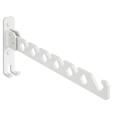 Imagen de ZABEES percha plegable, gancho para ropa, de aleación aluminio, pared, utilizado colgar ropa en balcones, baños, pasillos (blanco)