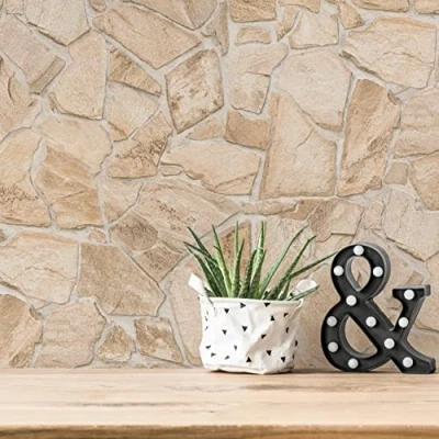 Imagen de A.S. Création Bricks &amp; Stones 389329 Papel pintado (10,05 m x 0,53 m), color beige