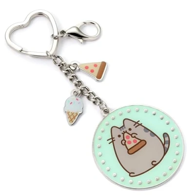 Imagen de Pusheen Die Katze Pizza Schlüsselanhänger mit Mini Charms, blau, One size