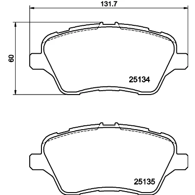 Imagen de HELLA 8DB 355 020 621 Juego de pastillas freno no preparado para indicador desgaste con tornillos pinza accesorios FORD: FIESTA 6