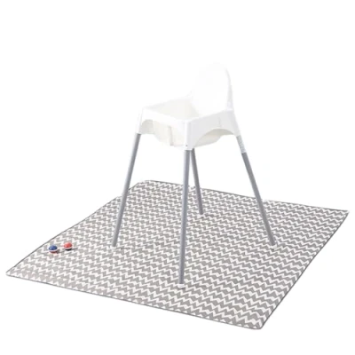 Imagen de Focenat Alfombra para Silla Alta de Bebé, Juegos Antideslizante con 4 Ventosas, Protectora Suelo Plegable, Estera Splat Alta, Impermeable Picnic, Camping, 130x130
