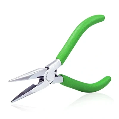 Imagen de SPEEDWOX Mini Long Nose Pliers 4 1/2 Inch Small Jewelry Wire Cutters Thin Craft Serrated Jaw Precision Making Tool Micro Side Cutting Fine Plier Professional Beading Hobby Supplies