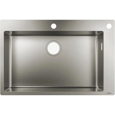 Imagen de Hansgrohe 43308800 Fregadero de encastre, armarios 80 cm, Color Acero, Plata, Ancho: 66 cm