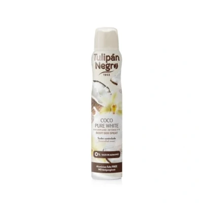 Imagen de Tulipán Negro Desodorante Spray Coco Pure White 200 ml, 0% Sales de Aluminio, Sudor Controlado
