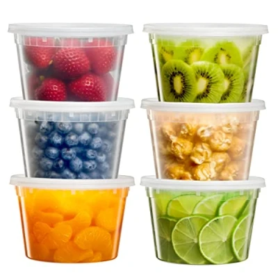 Imagen de ZEML Contenedores de almacenamiento alimentos Deli 16 onzas con tapas a prueba fugas, 24 juegos