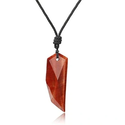 Imagen de COAI Collar con Colgante Diente de Lobo Ojo Tigre Rojo Hombre Mujer