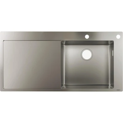 Imagen de Hansgrohe 43306800 Fregadero de encastre, armarios 60 cm, Color Acero, Plata, Ancho: 45 con escurridor