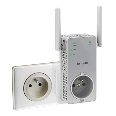 Imagen de Netgear EX3800 100FRS Repetidor de Red AC750 (802.11ac, Doble Banda, un Puerto Ethernet Gigabit), Color Blanco [Modelo francés]