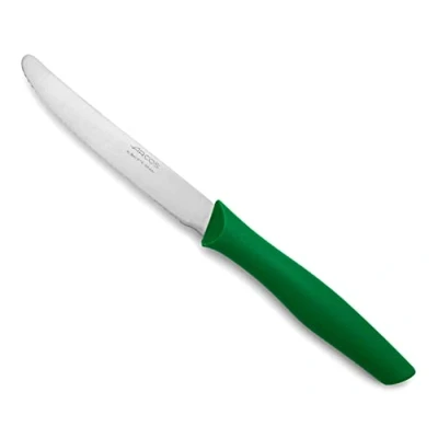 Imagen de Arcos Serie Nova Cuchillo Mesa Hoja Serrada de Acero Inoxidable 110 mm Mango Polipropileno Color verde