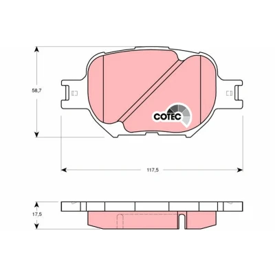 Imagen de TRW COTEC GDB3316 Juego de pastillas freno no preparado para indicador desgaste TOYOTA: Corolla IX Hatchback, Berlina