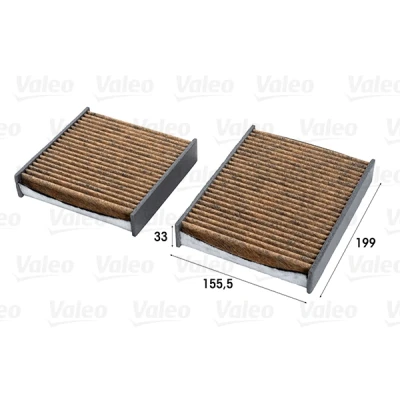 Imagen de VALEO 701007 Filtro de habitáculo carbón activado con polifenol, efecto fungicida, antialérgico 199, 199 CLIMFILTER SUPREME