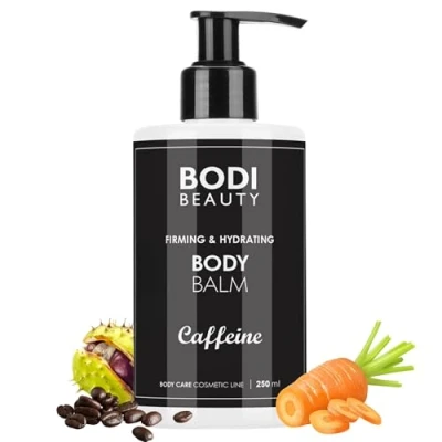 Imagen de Bodi Beauty Bálsamo corporal de 200 ml anticelulitis con cafeína, Q10, betacaroteno, colágeno, extracto castaño indias para una piel más suave y firme loción