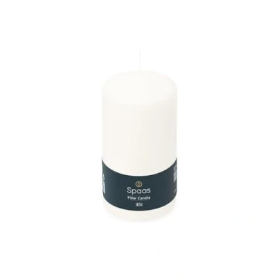 Imagen de Spaas Unscented Pillar Candle Hours White Vela de Pilar sin Perfume 80/150 mm, ± 70 Horas, Color Blanco, Cera parafina, D 80 mm x H 100 540