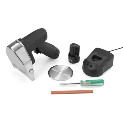 Imagen de HENDI Cortador cuchillo inalámbrico para kebab, shawarma, gyros, espesor de corte ajustable 0 8mm, cuchilla: 2600 rpm, 2 baterías 2000mAh, 80W, 60kg/h, 240V, 199x125x(H) 184mm, acero inoxidable