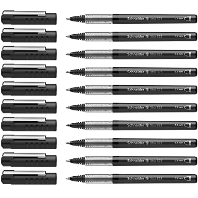 Imagen de Schneider Xtra 823 Bolígrafo de punta redonda (acero inoxidable, 0,3 mm), paquete 10 unidades, color negro