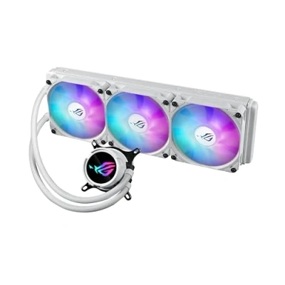 Imagen de ROG Strix LC III 360 ARGB White Edition Refrigeración líquida AiO Todo en uno con Bloque de Agua Giratorio 360, Bomba Gen7 v2 Asetek, Ventiladores e iluminación Aura Personalizada