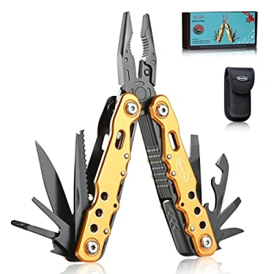 Imagen de Regalos para Papá Esposo Novio Él únicos de cumpleaños hombres RoverTac 14 en 1 Multitool Cuchillo bolsillo Alicates Destornilladores Sierra Abridor botellas
