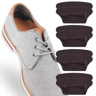 Imagen de SULPO 4 pares de almohadillas Para el talón Plantillas cuero auténtico con almohadilla espuma látex Protección contra ampollas Todos los zapatos hombres y mujeres