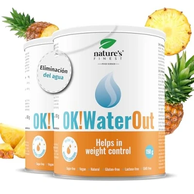 Imagen de Nature&#039;s Finest by Nutrisslim OK!WaterOut Bebida Drenante con Raíz de Ortiga y Sauco Elimina Líquidos Reduce Hinchazón 100% Vegano, 300g por 30 días, Dosis Potente Sin Aditivos Artificiales
