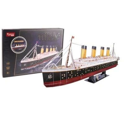 Imagen de EXPLORA Barco Titanic Puzzles 3D Luminosos 540051 266Piezas Nivel 8 Sin Pegamento Ni Tijeras Educativo Juego de Construcción Para Niños Maqueta Transatlántico A partir 8años