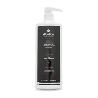 Imagen de B D. BULLON Leche Facial Limpiadora con Aceite de Almendras Dulces Ecológico, Limpiador Facial, Desmaquillante Eliminar Maquillaje, Vegano, Único, 1000 Mililitros