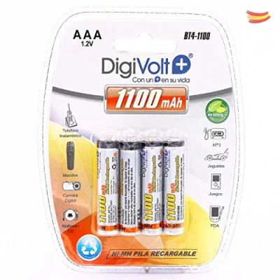 Imagen de Digivolt Pilas Recargables BT4 AAA 1,2 V 1100 mah