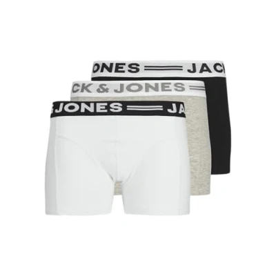 Imagen de Jack &amp; Jones Junior Sense Trunks JR 3 PACK Culotte para niños, Talla: 128, Light grey melange