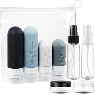 Imagen de Romon Botes Viaje Silicona 8 Pack, 90ml 60ml de a Prueba Fugas, Botellas Recargables Para Champú, Crema, Líquido y Loción