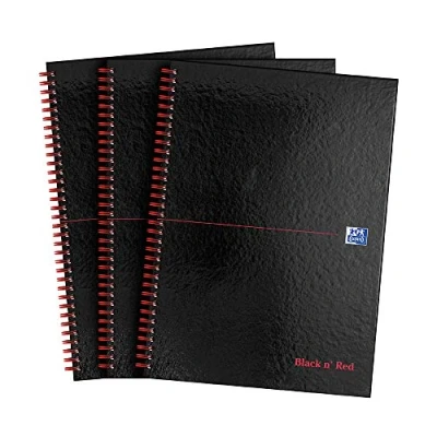 Imagen de Oxford Black n&#039; Red Cuaderno A4 con encuadernación de, de 140 páginas, tapa dura y color negro rojo 3 unidades