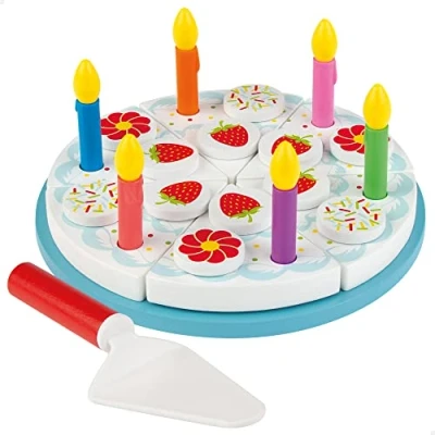 Imagen de WOOMAX Set tarta de cumpleaños madera 26 pcs +24 m (49335)