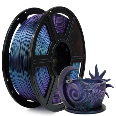 Imagen de FLASHFORGE Chameleon HS PLA, degradado de titanio y violeta nebulosa, impresión rápida máx. 500 mm/s, filamento cambio color PLA 1,75 mm, cambia según la luz el ángulo
