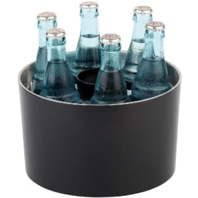 Imagen de enfriador de conferencias APS, botellas, rondel enfriamiento para mesa 6 incl. acumulador enfriamiento, abridor bandeja corcho corona, Ø 6,7 cm botellas 0,25 0,5 litros