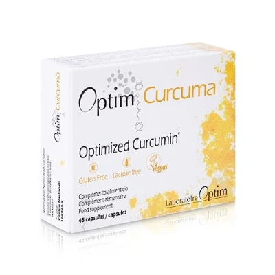 Imagen de Optim curcuma 45 cápsulas complemento alimenticio extracto de curcumina Longvida articulaciones fatiga