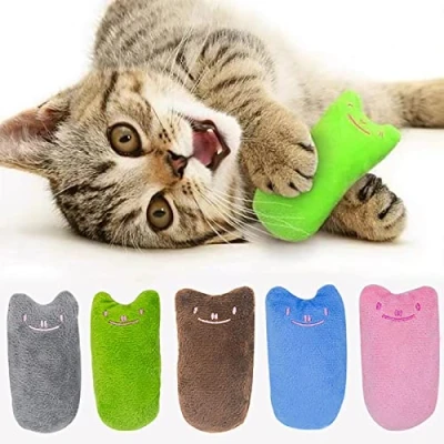 Imagen de JINGSHUBO Juguete Hierba Gatera 5 Piezas Juguetes del Catnip Almohada Gato Interactivos Mascota Chew Bite Suministros Limpiar los Diente Limpieza Dental para Gatito