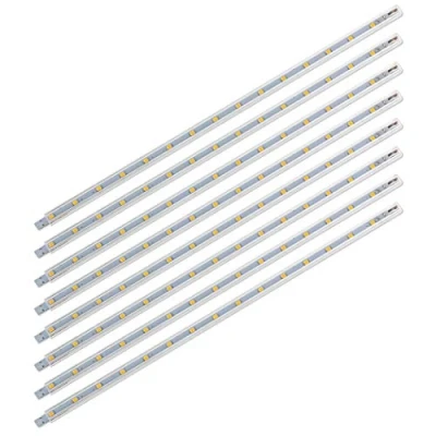 Imagen de SEBSON® LED Bajo Mueble 30cm, Set de 8, Tiras Luz con Enchufe e Interruptor 12V, Blanco Cálido 3000K, 1,8W Equivale a 15W, 190lm, IP20, 8,8x6,7x300mm