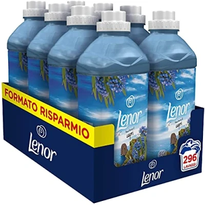 Imagen de Lenor Suavizante lavadora concentrado, 296 lavados (8 x 37), atmósferas de Italia Capri, Perfuma cada noche hasta una semana