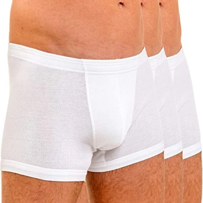 Imagen de HERMKO 3901 Pack de 3 Boxers 100% algodón, Größe Herren:7 (XL), Farbe:Blanco