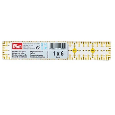 Imagen de Prym Regla Universal de 1 x 6 Pulgadas Omnigrid Ruler, Transparent, Yellow, Inch