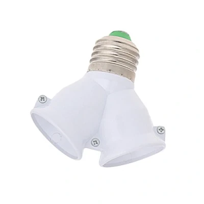 Imagen de ZIRAN E27 a Doble Base Adaptador Extensor de Enchufe Convertidor lámpara luz LED Bombilla Soporte Blanco